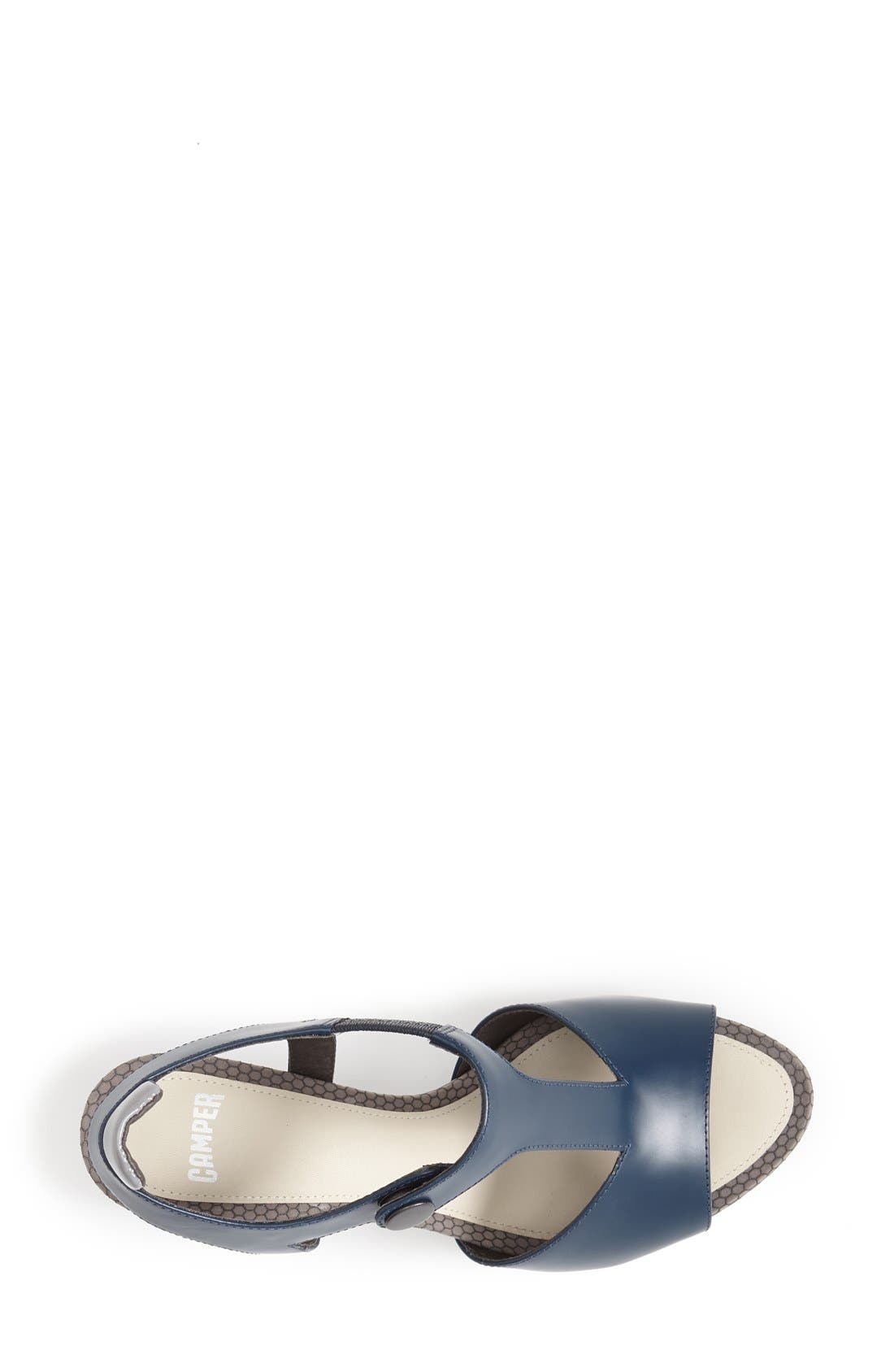 'Myriam' T-Strap Sandal, Alternate, color, DARK BLUE