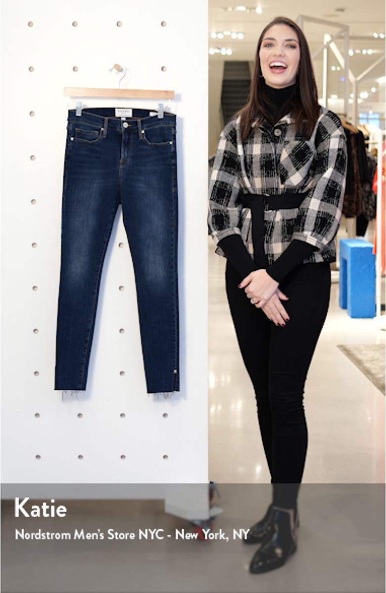 Le Skinny de Jeanne Slit Rivet Raw Hem Ankle Jeans, sales video thumbnail
