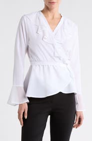 PATRIZIA LUCA Ruffle Wrap Top