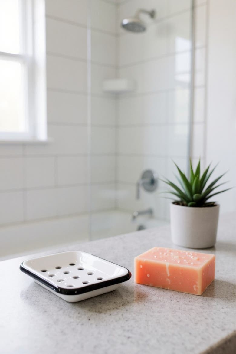 Enamel Soap Dish, Alternate, color, White