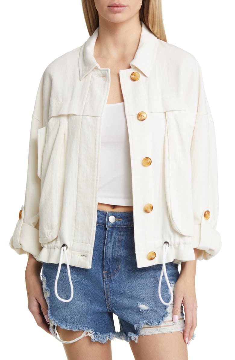 BLANKNYC Cotton & Linen Utility Jacket, Main, color,