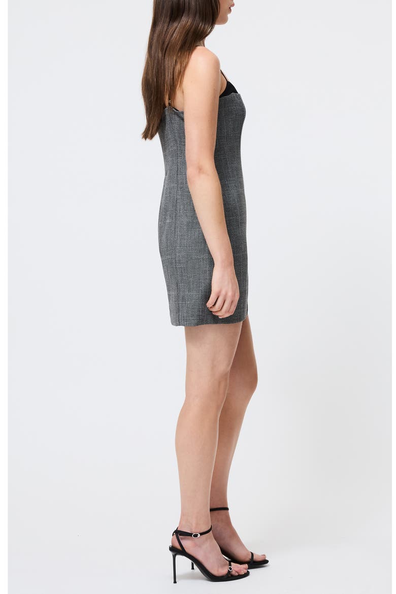 Owen Plaid Peekaboo Minidress, Alternate, color, CHARCOAL BLACK