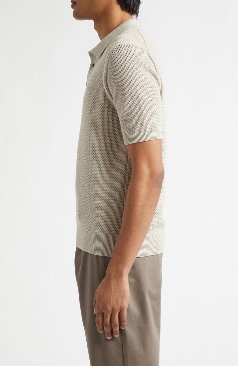 Sunspel Cotton Mesh Polo, Alternate, color, Hazelwood