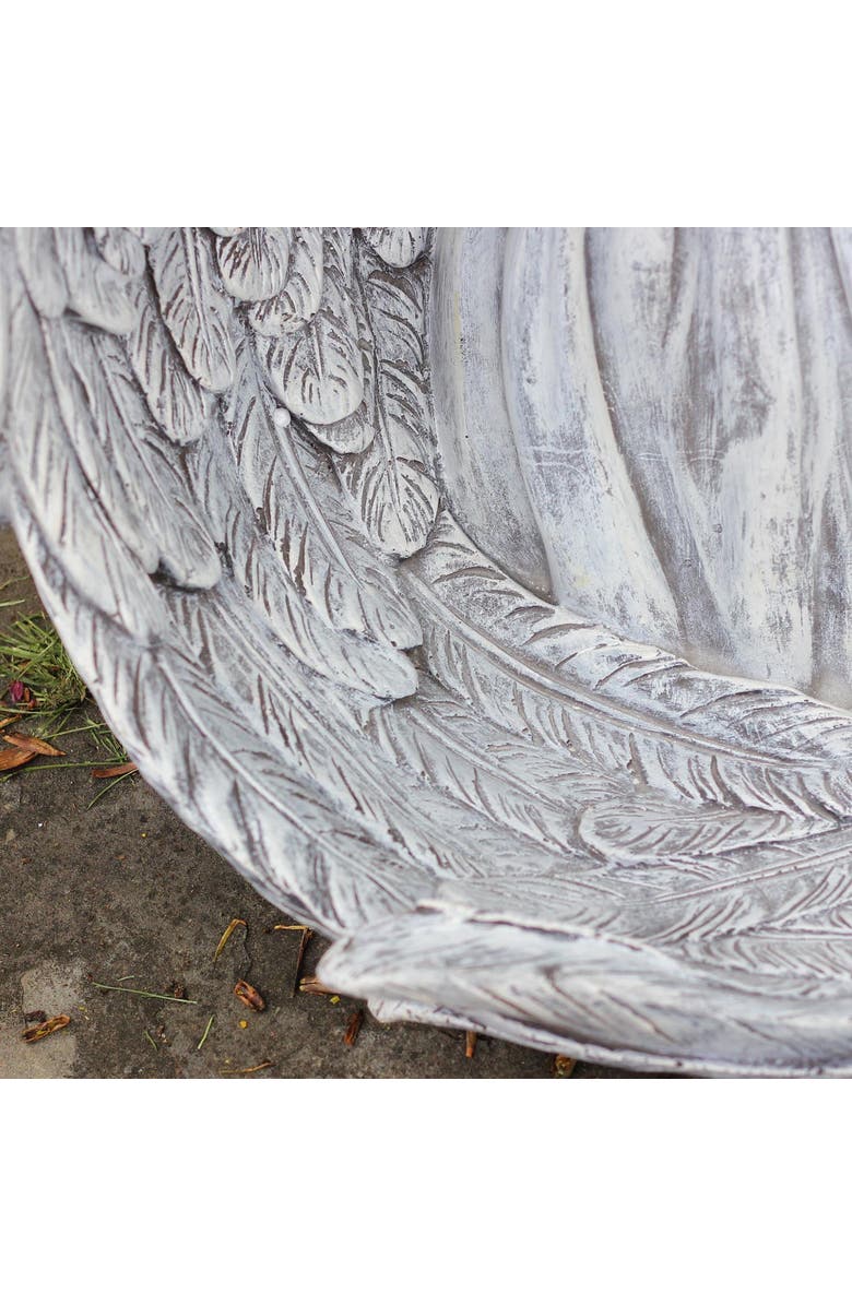 Northlight Angel Child Wrapped in Wings Outdoor Garden Statue - 16", Alternate, color, Gray