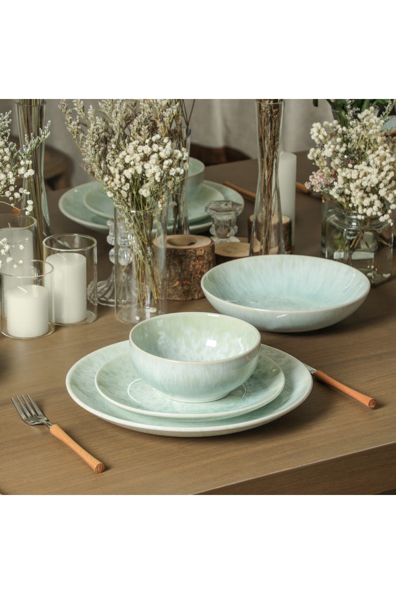 Riley 16-Piece Dinnerware Set Stoneware, Service for 4, Alternate, color, Seafoam