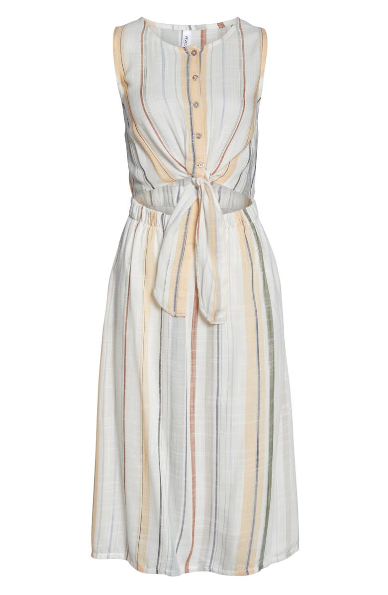 RVCA Arizona Cutout Waist Midi Dress, Alternate, color, 