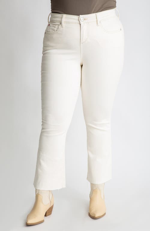 Slink Jeans Raw Hem High Waist Ankle Flare Jeans In Cream