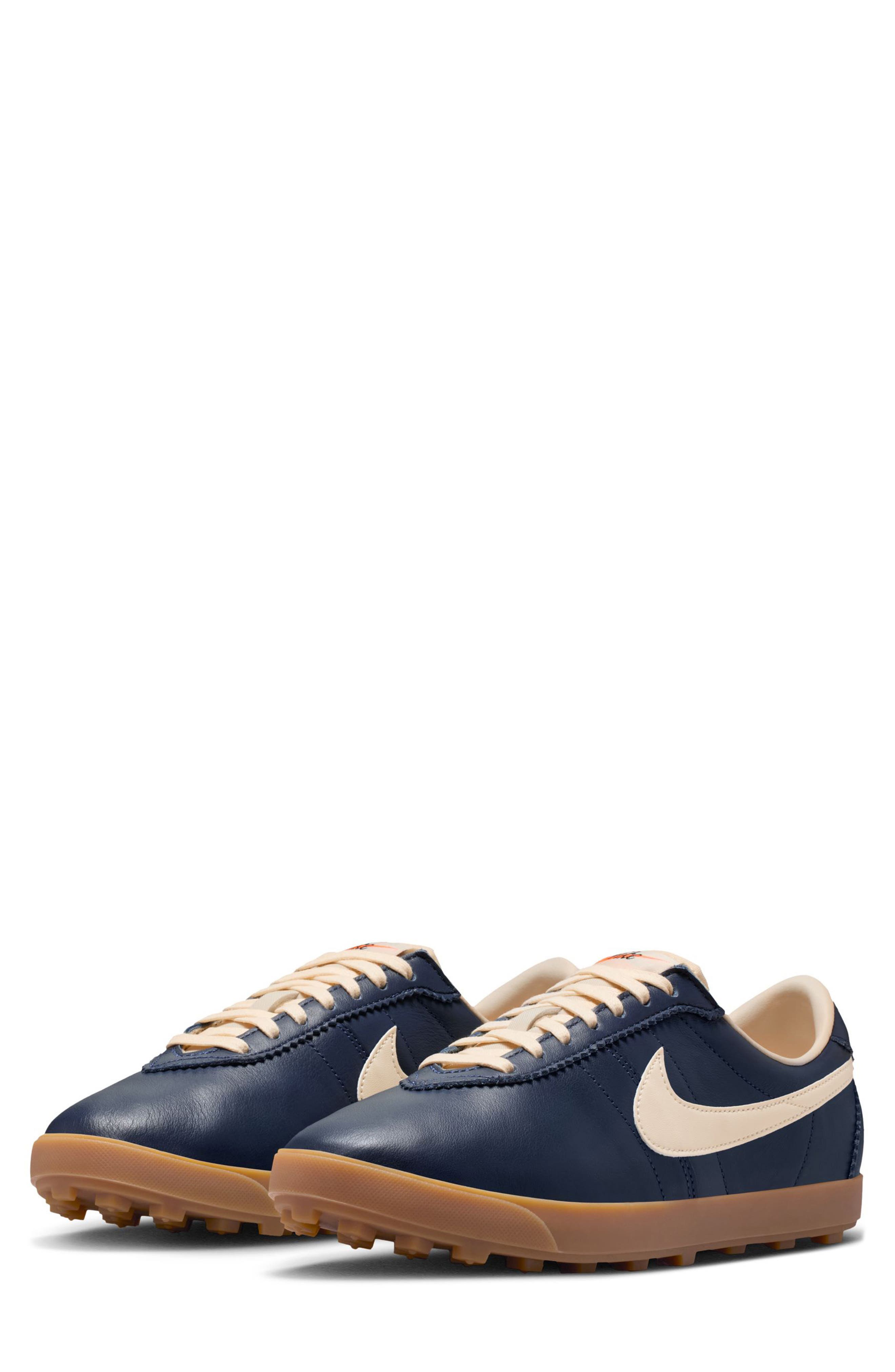 Nike Astrograbber Leather Football Sneaker, Main, color, Midnight Navy/ Muslin/ Yellow