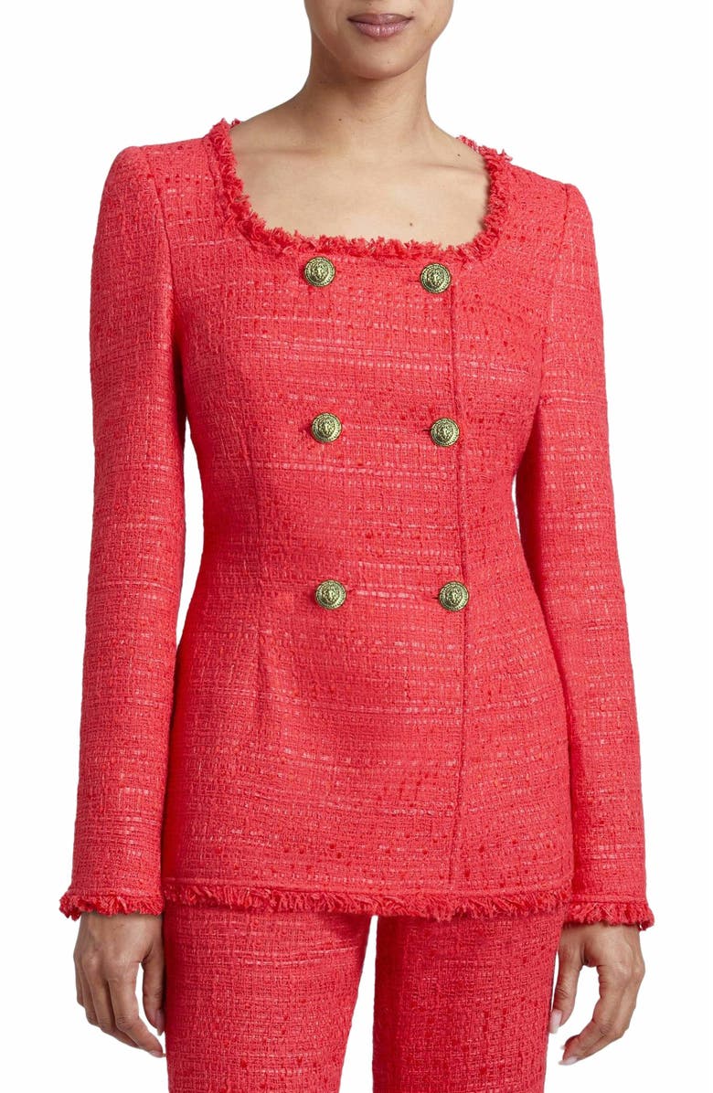 Santorelli ELARA Tweed Double-Breasted Jacket, Main, color, 