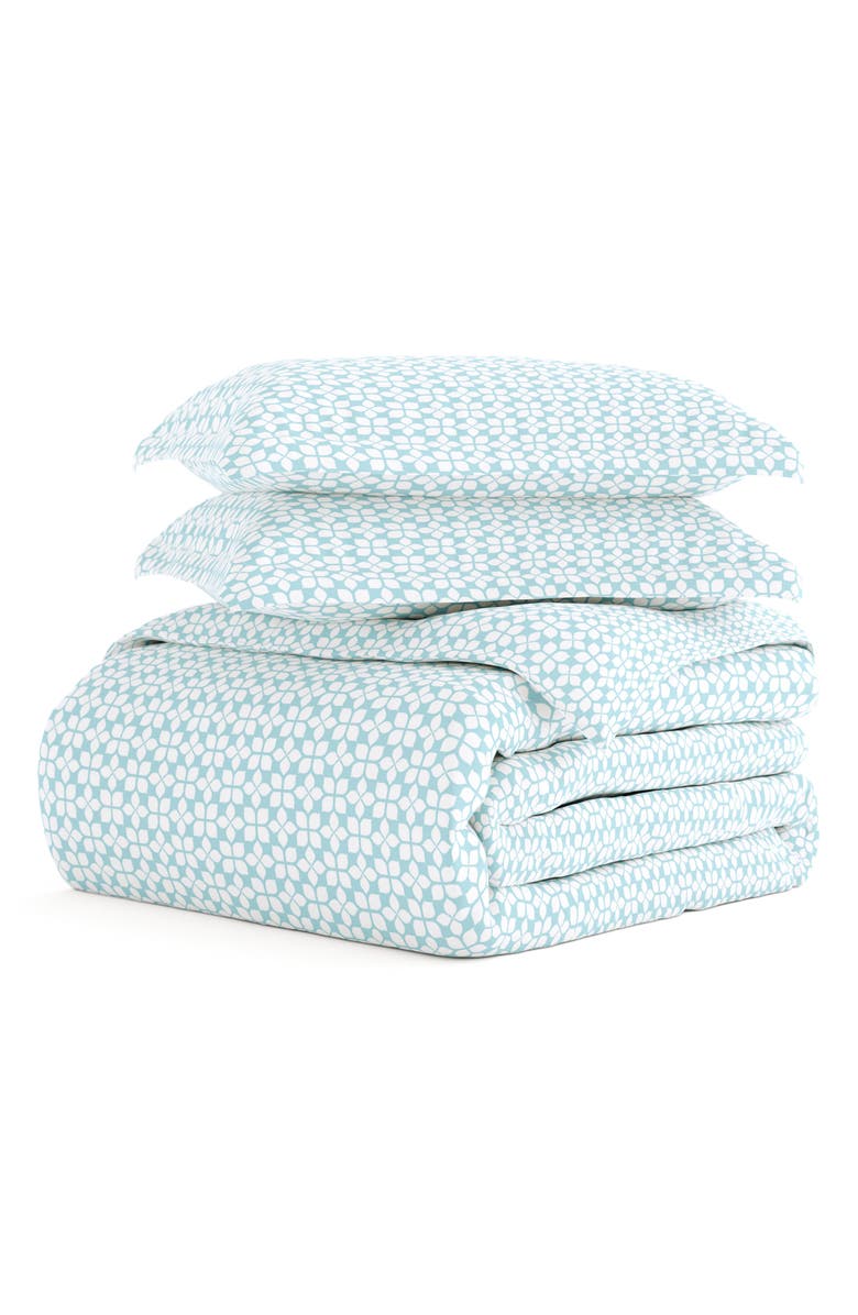 HOMESPUN HOME SPUN Premium Ultra Soft Starlight Pattern 3-Piece Duvet Cover Set, Main, color, Aqua