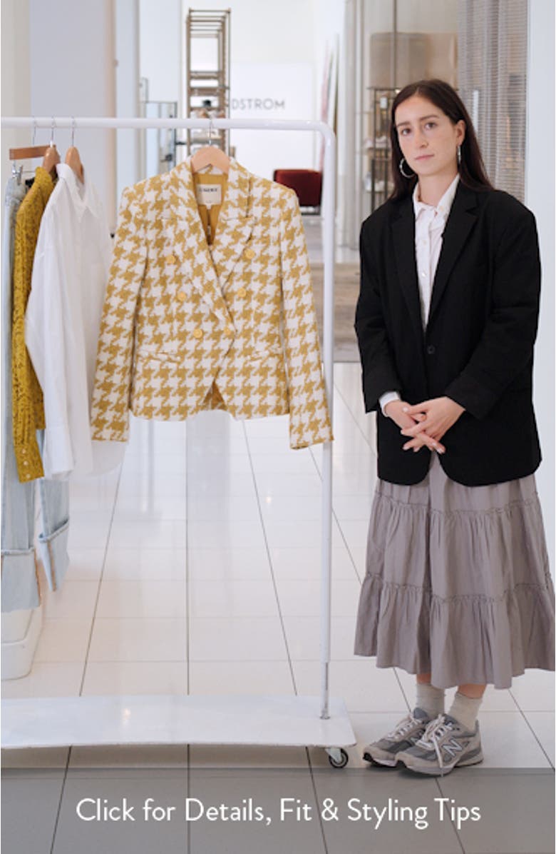 Marie Houndstooth Tweed Double Breasted Blazer, sales video thumbnail