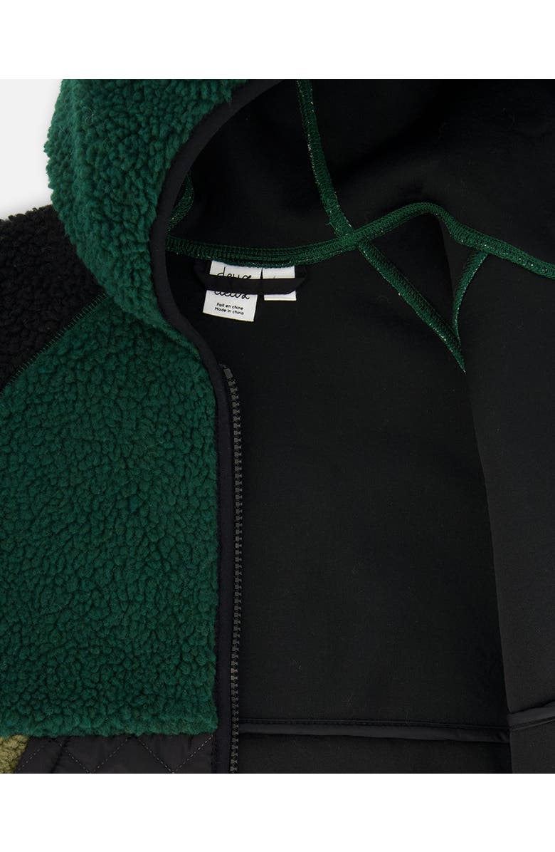 Deux par Deux Little Boy's Mid-Season Colorblock Jacket Black, Forest Green, And Olive, Alternate, color, 