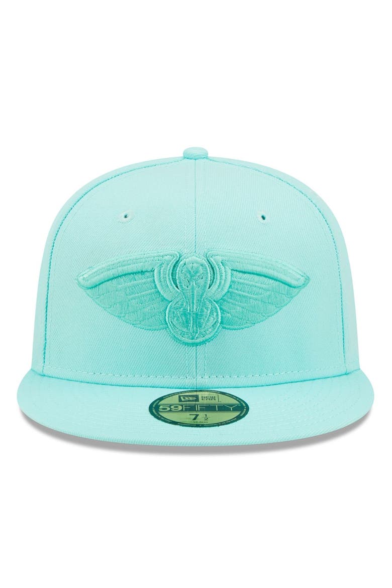 Men's New Era Turquoise New Orleans Pelicans Color Pack 59FIFTY Fitted Hat, Alternate, color, Turquoise