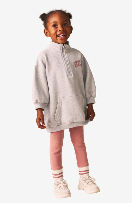 Next Kids' Half Zip Sweatshirt & Leggings Set In Grey