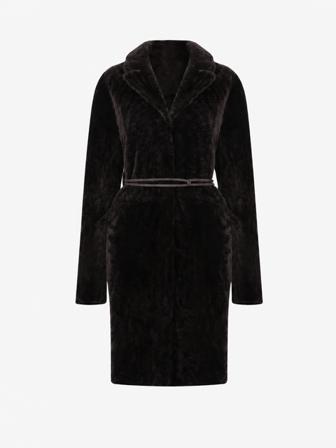 Melody Reversible Merino Shearling Coat with Leather Belt