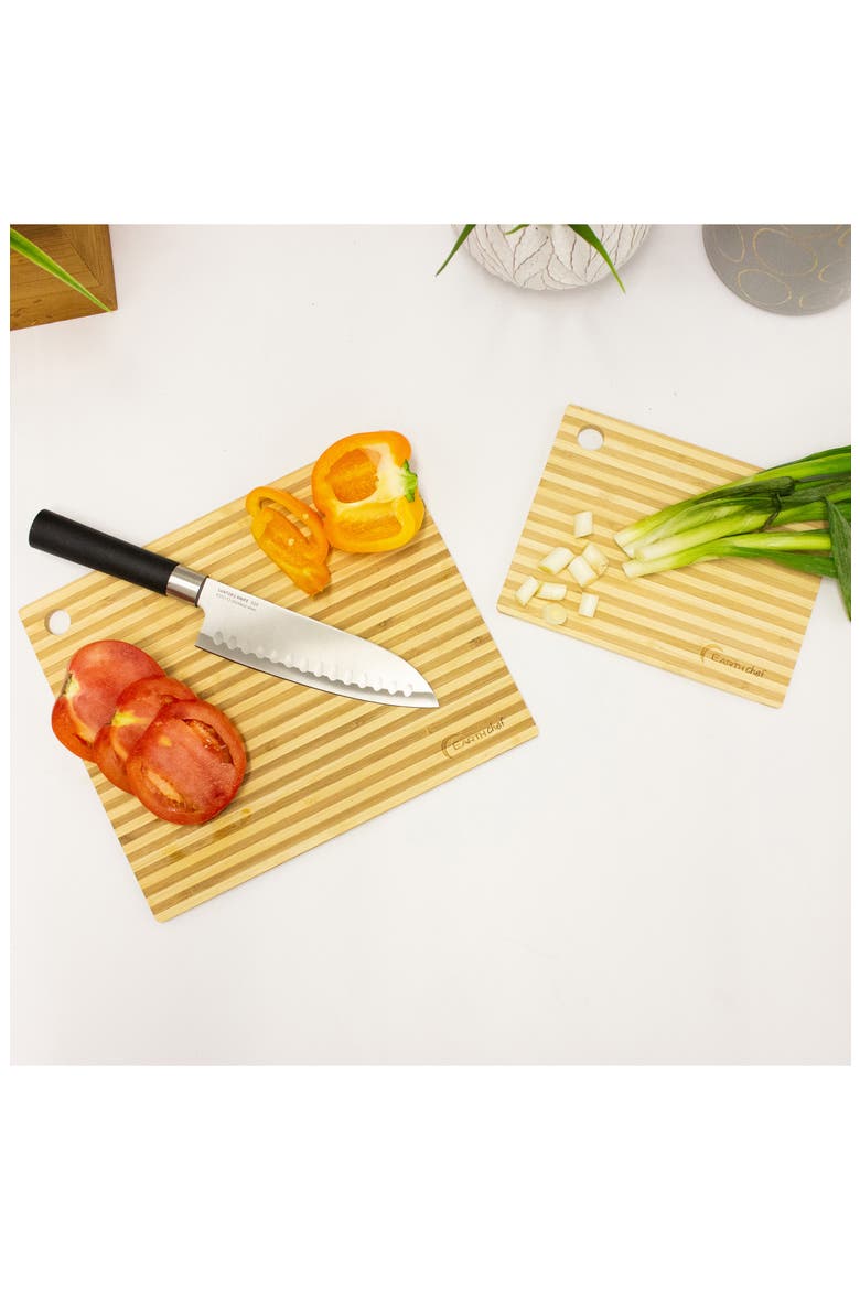 Natural Bamboo Prep Board 2-Piece Set, Alternate, color, no color