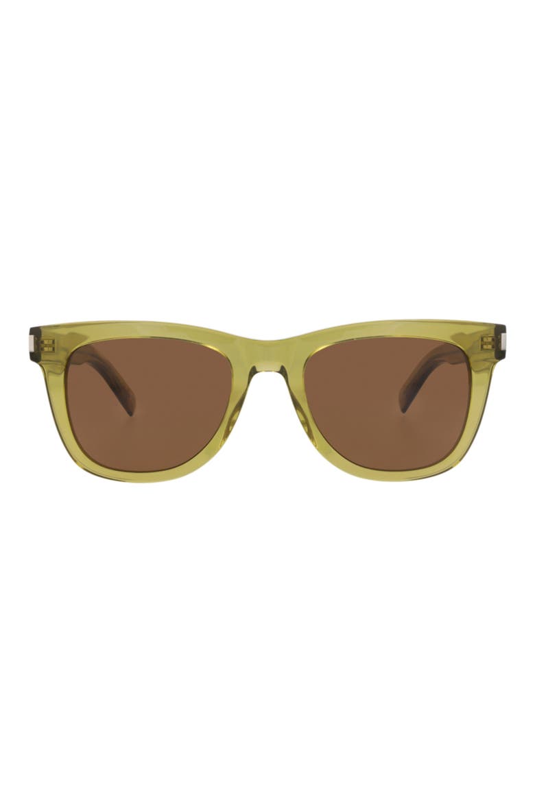 Gender Inclusive 52mm Square Sunglasses, Main, color, GREEN GREEN BROWN