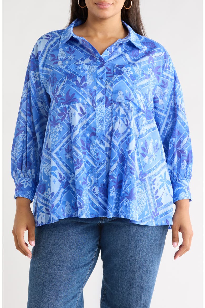 Kaidy Tropical Print Shirt, Main, color, BLUE-MUL