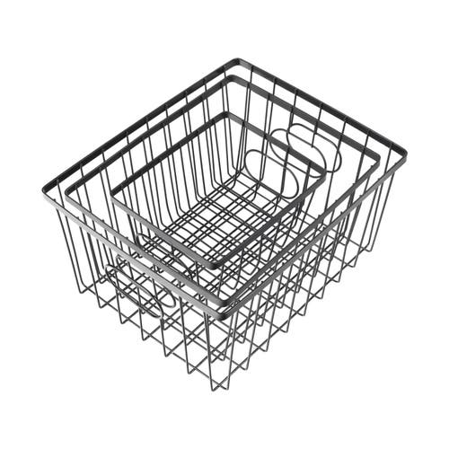 Happimess Camden Vintage Industrial Handmade Wire Metal Nesting Storage Baskets In Black