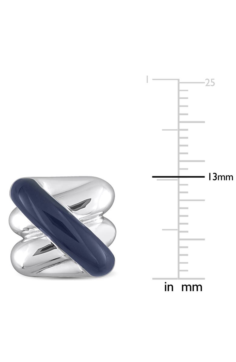 Julianna B. Crossover Design Blue Enamel Cufflinks, Alternate, color, Blue Enamel