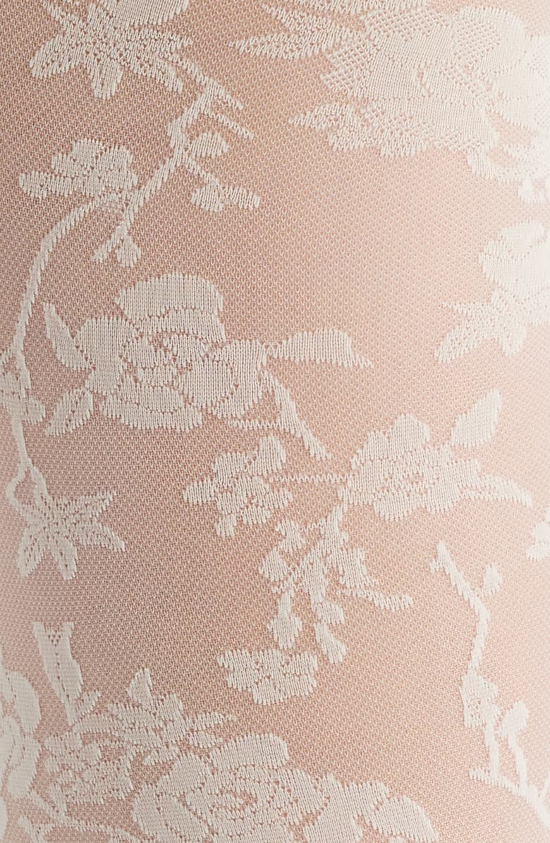 Wolford Floral Tights, Alternate, color, Buttermilk