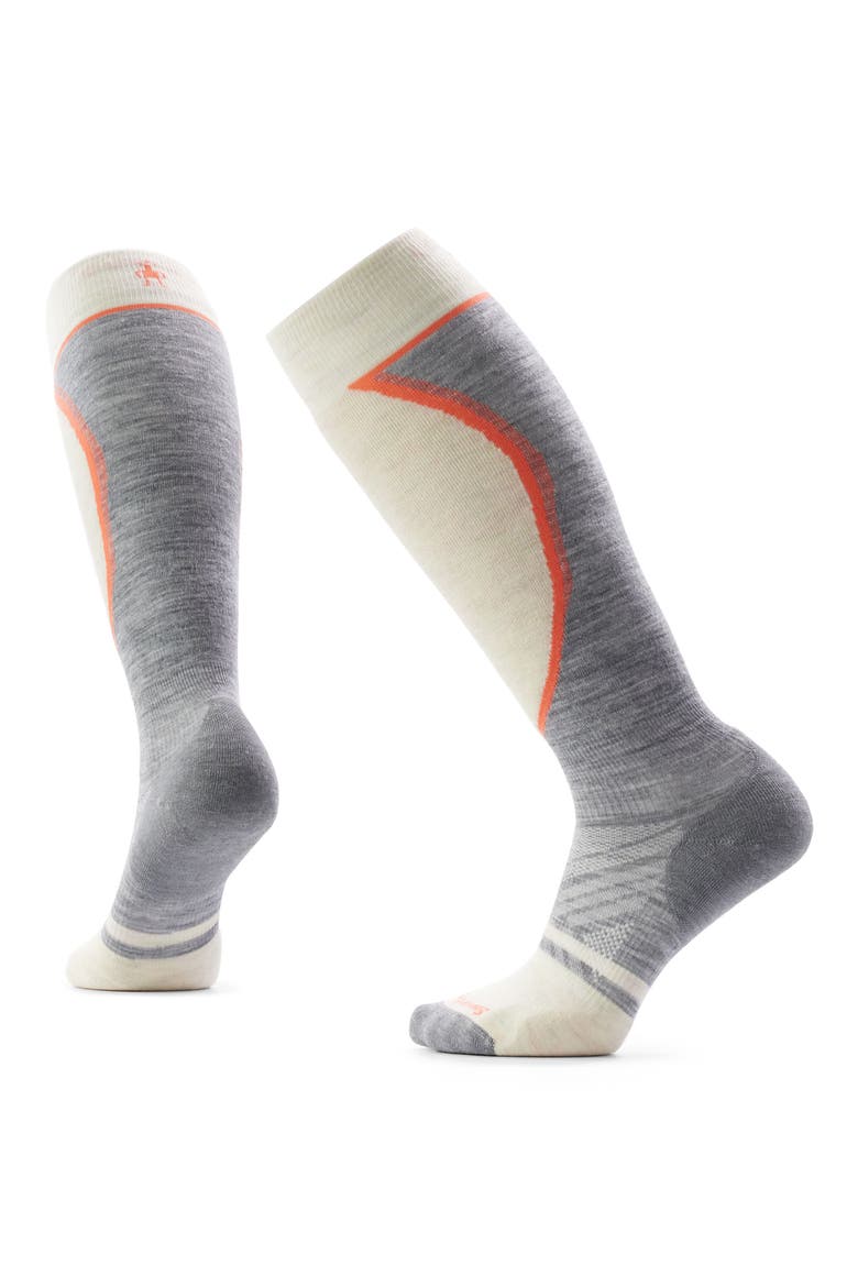 Ski Targeted Cushioned Merino Wool Blend Knee High Socks, Main, color, LIGHT GRAY