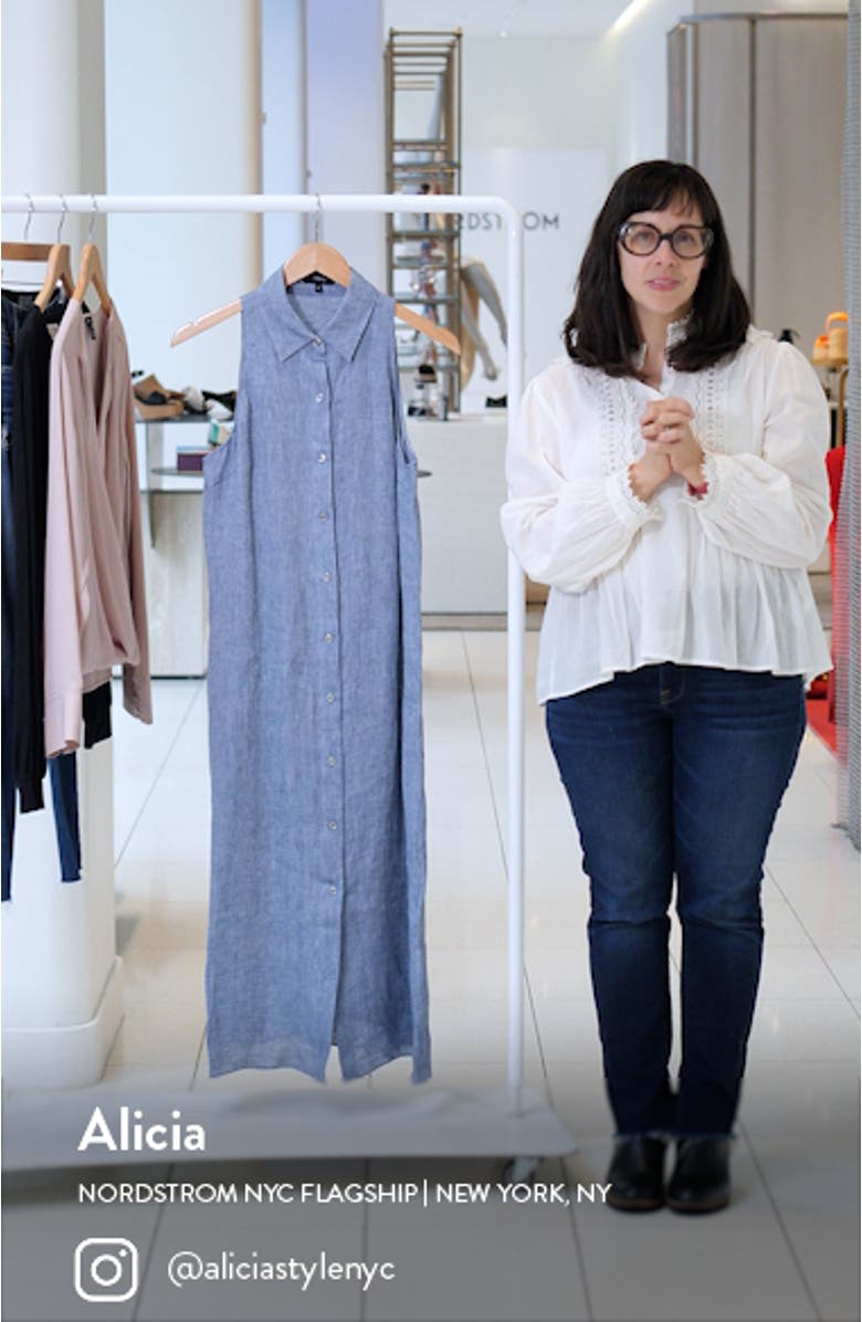 Sleeveless Button-Up Midi Shirtdress, sales video thumbnail