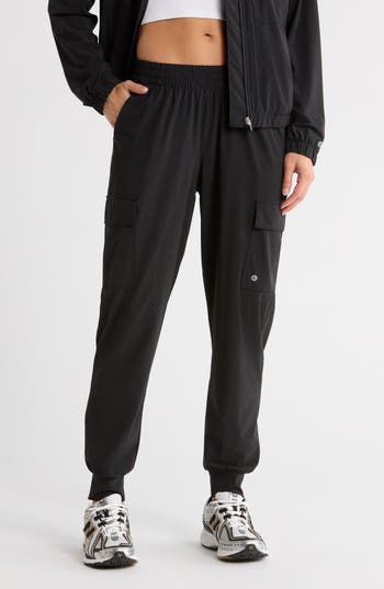 90 Degree By Reflex Warp Power Move Cargo Joggers In Black