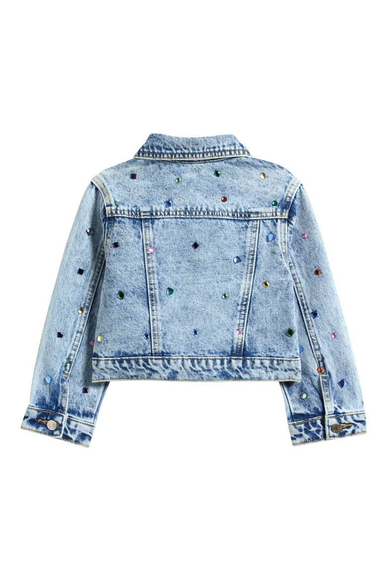 Kids' Bejeweled Denim Jacket, Alternate, color, LIGHT INDIGO MULTI JEWEL