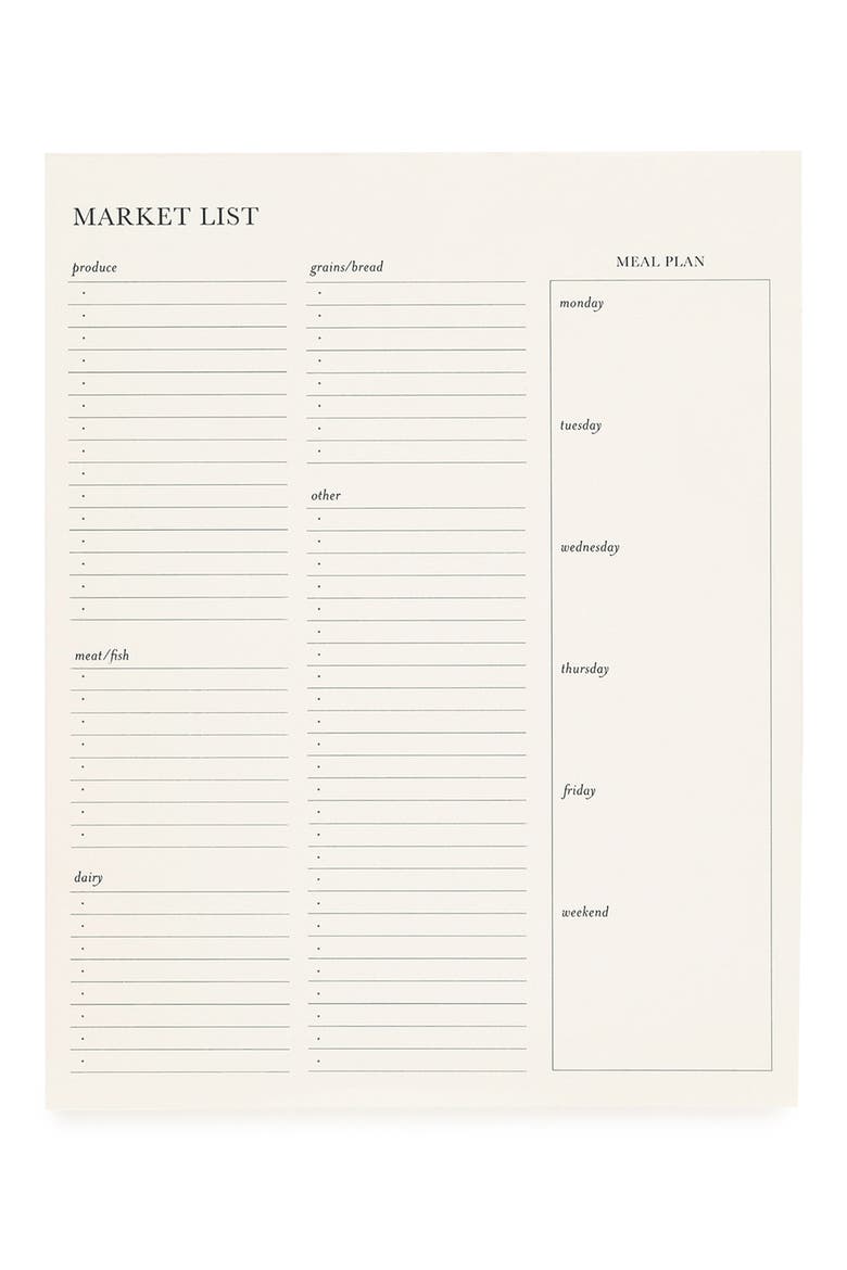 Market List Pad, Main, color, WHITE