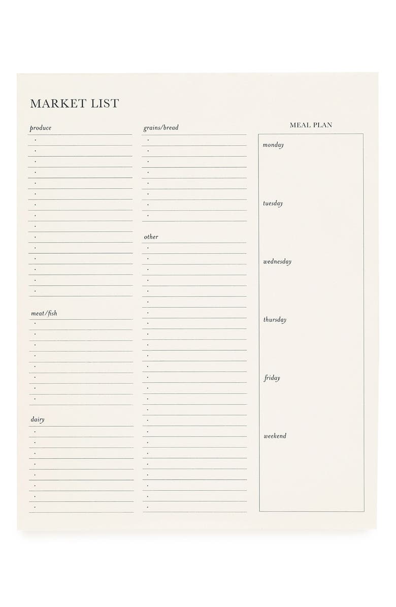 Sugar Paper Market List Pad, Main, color, White