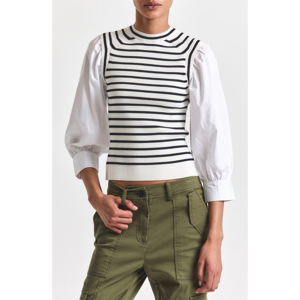 Derek Lam 10 Crosby Tirza Mixed Media Sweater In Multi