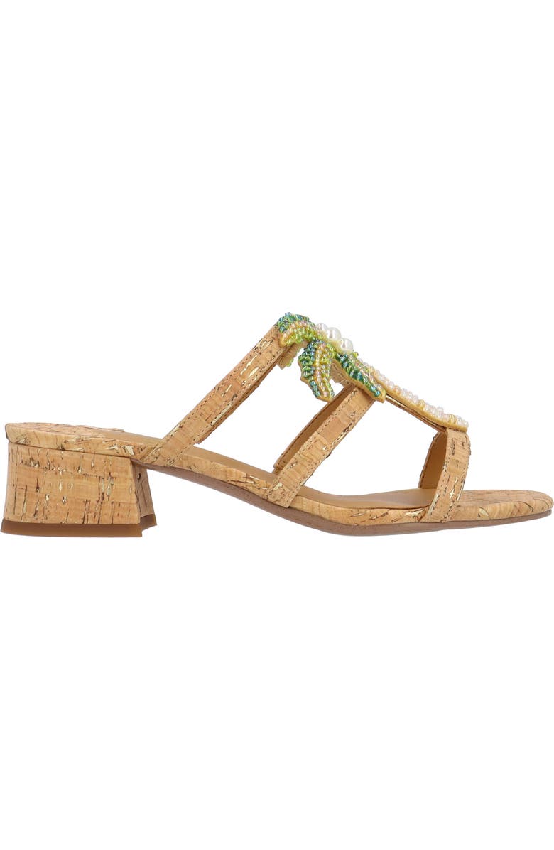 J. Reneé Palmetto Block Heel Sandal, Alternate, color, Natural/ Gold