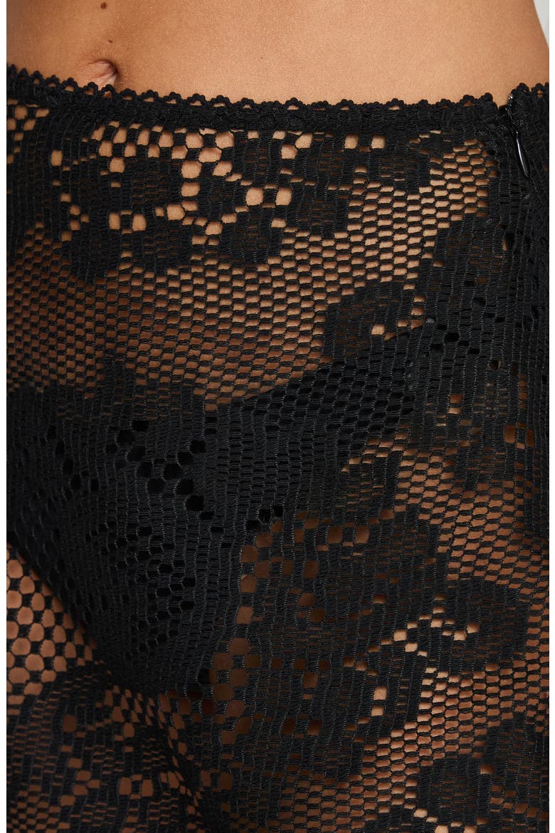 Somie Crochet Lace Miniskirt, Alternate, color, BLACK