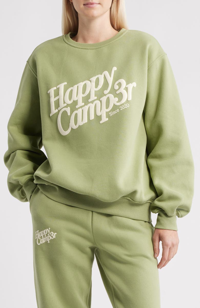 HAPPY CAMP3R Cotton Blend Sweatshirt, Main, color, Matcha