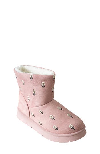 Bebe Kids' Embroidered Faux Suede Boot In Mauve