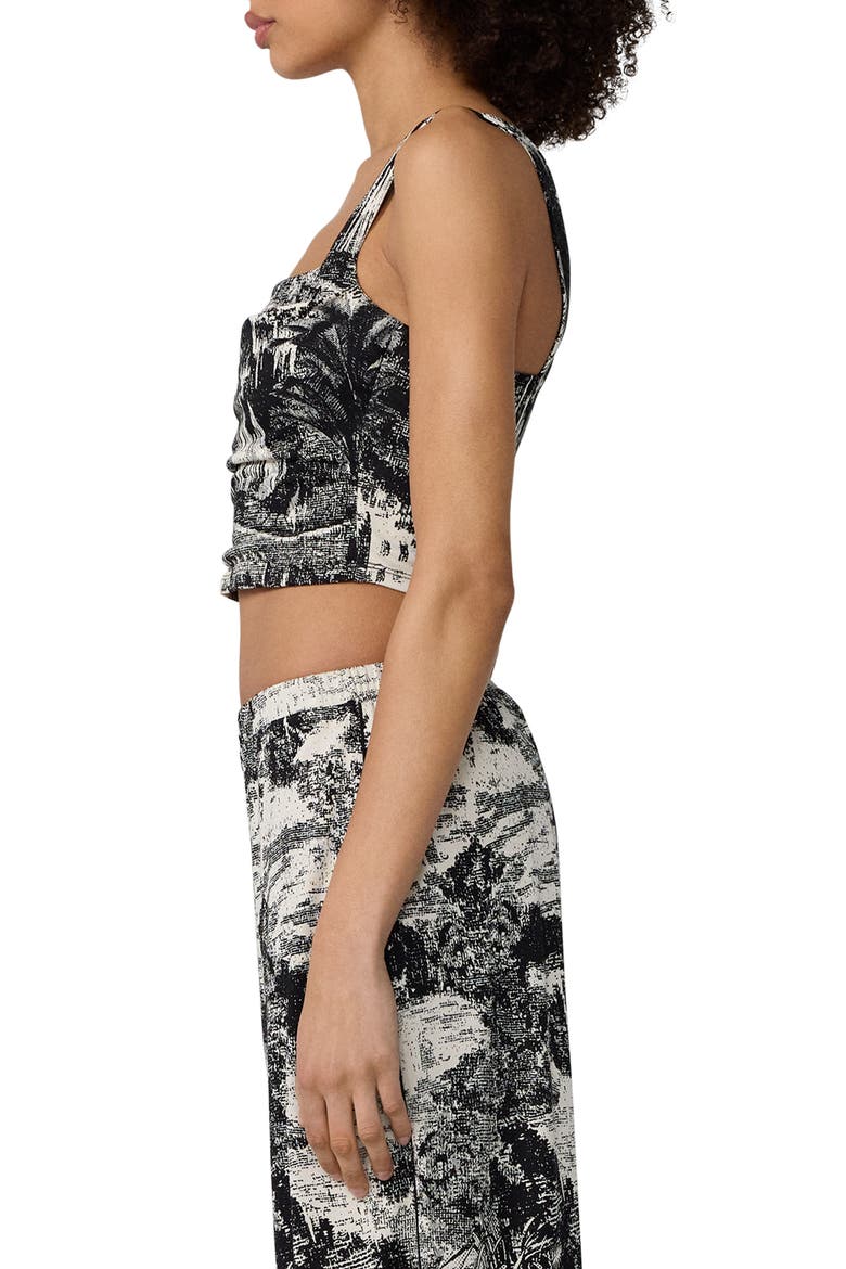 Wendy Abstract Print Knit Crop Top, Alternate, color, PAYSAGE BLACK