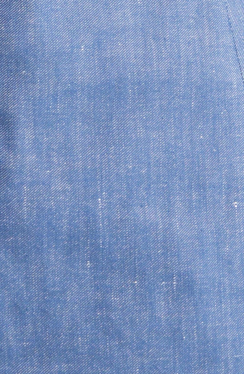 BOSS Jerela Linen Blend Chambray Blazer, Alternate, color,