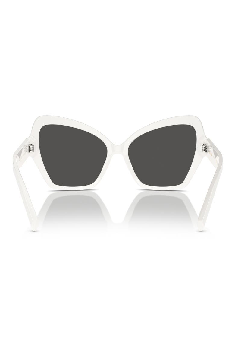56mm Butterfly Sunglasses, Alternate, color, WHITE
