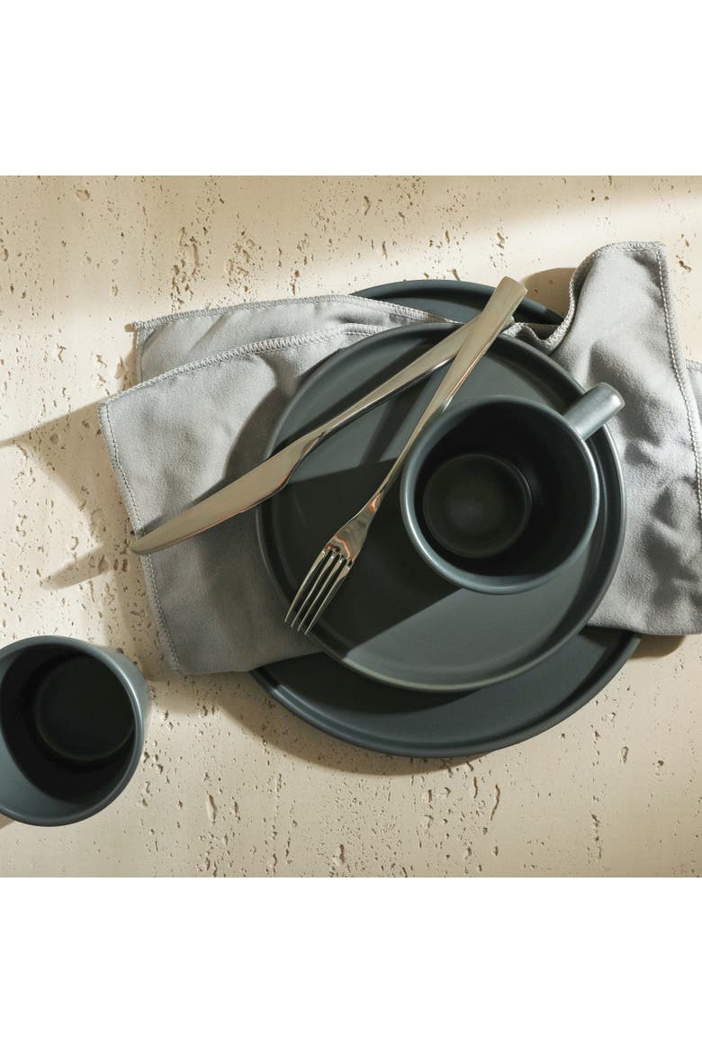 Celina Stoneware 16-Piece Dinnerware Set, Alternate, color, Gray Matte