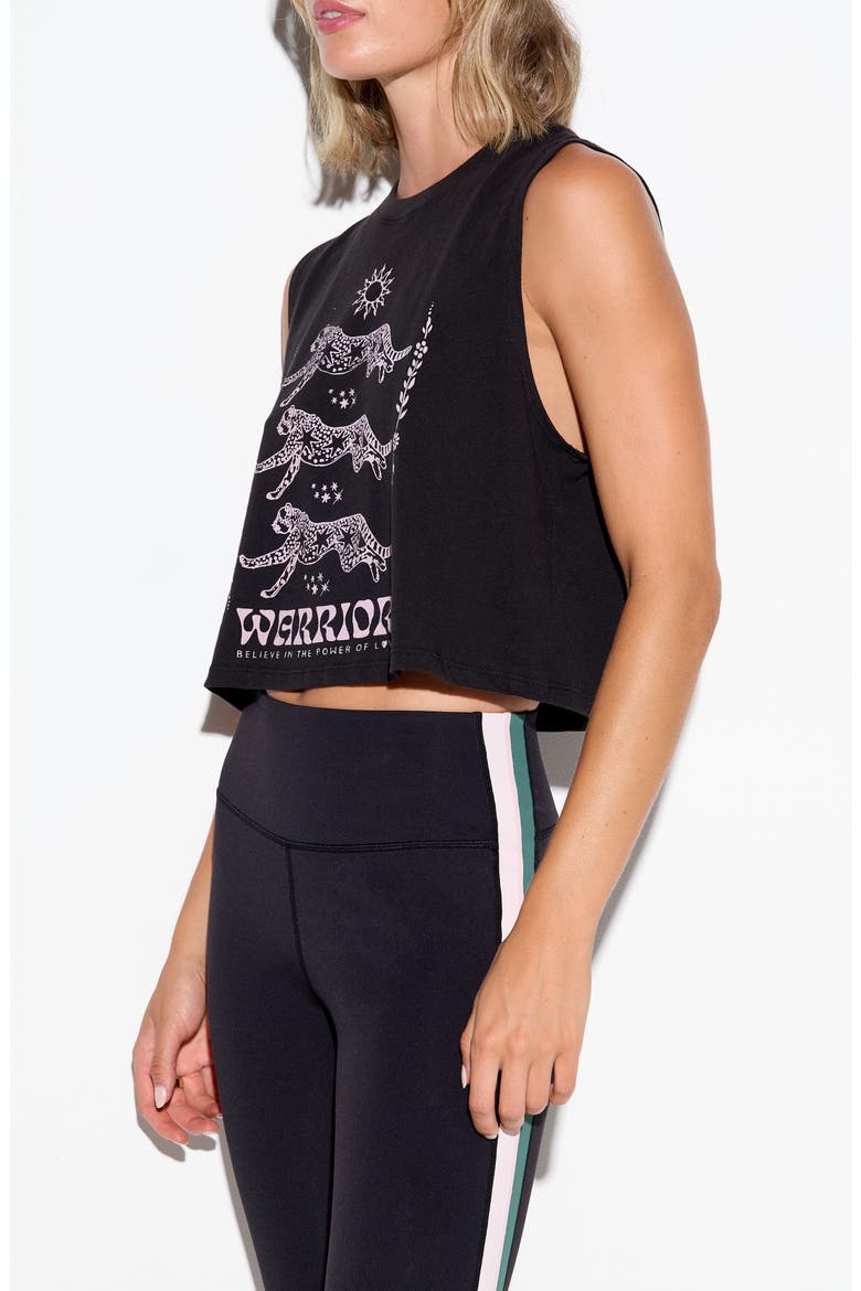 Warrior Love Spirit Crop Top, Alternate, color, BLACK