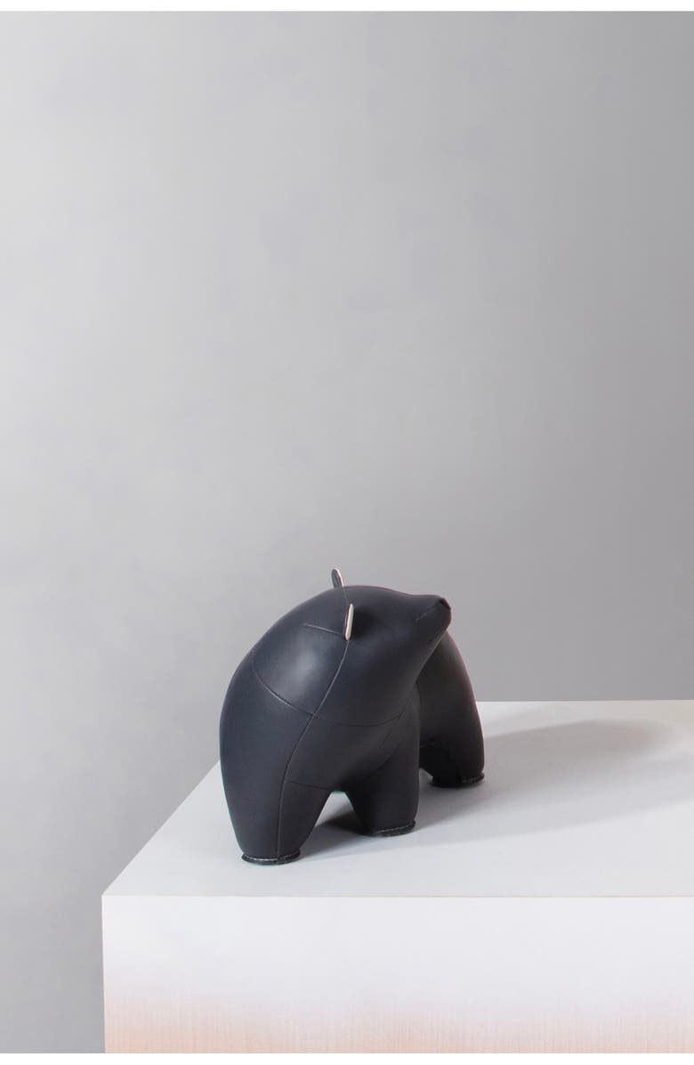 Zuny Bear Bero Faux Leather Bookend, Alternate, color, Dark Gray Wheat