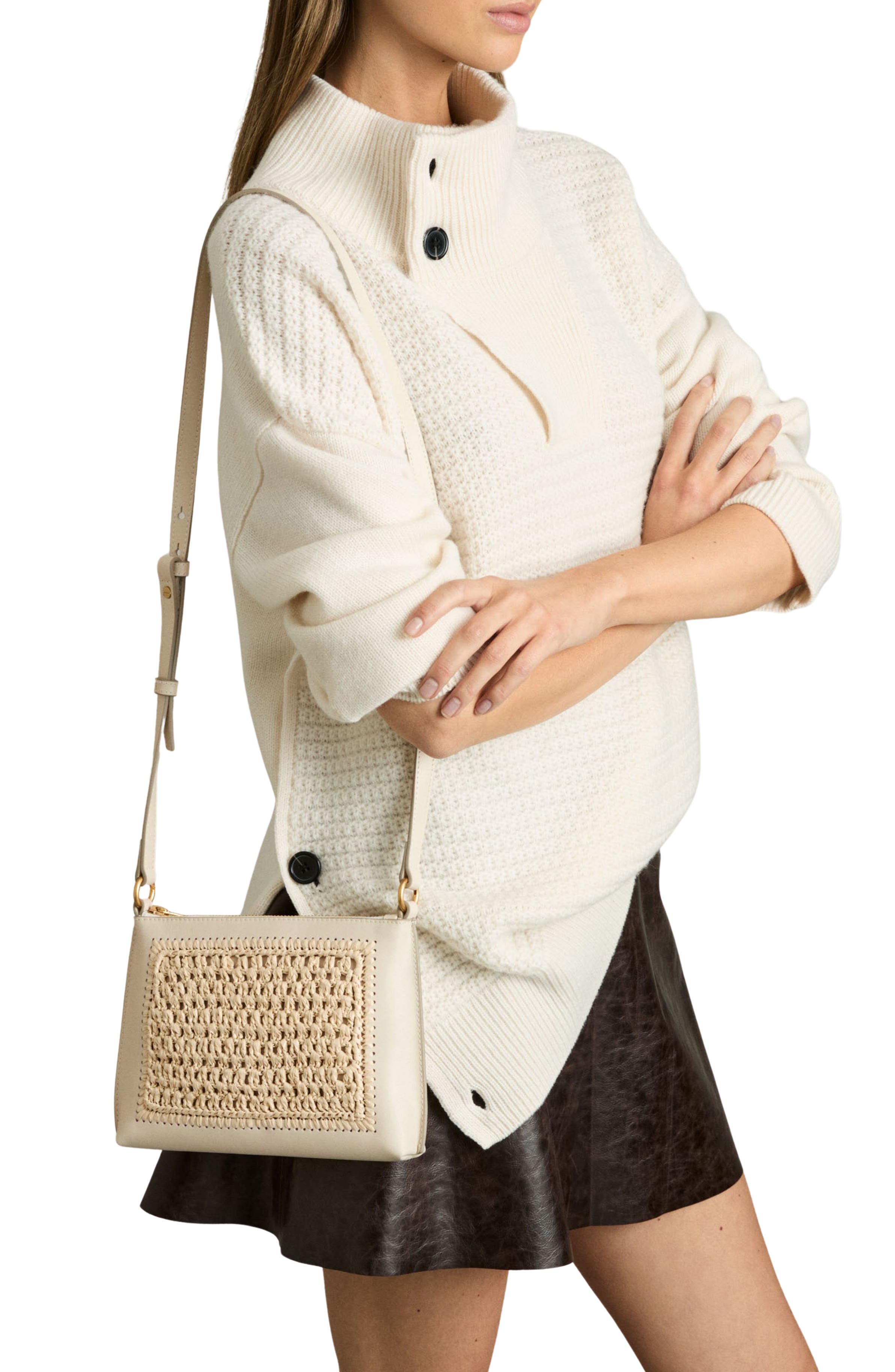 Reiss Bernice Woven Crossbody Bag, Alternate, color, 