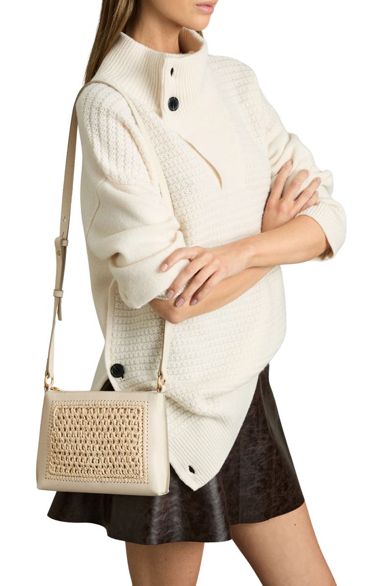 Reiss Bernice Woven Crossbody Bag, Alternate, color, Off White