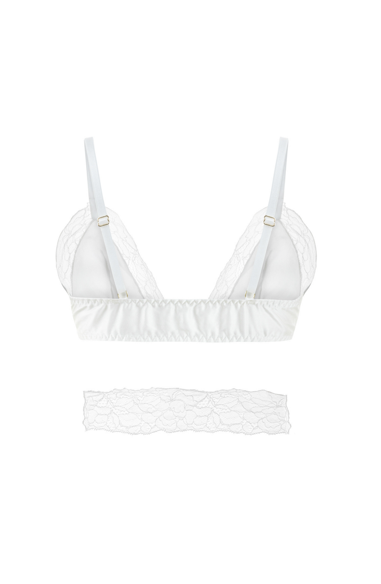 Mers Silk Mercy Bra, Alternate, color, White