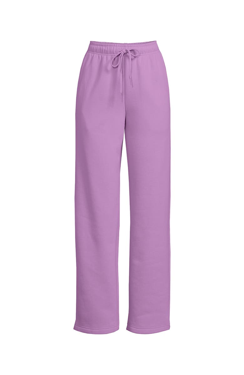 Lands' End Serious Sweats High Rise Relaxed Straight Leg Pants, Alternate, color, Wild Lilac