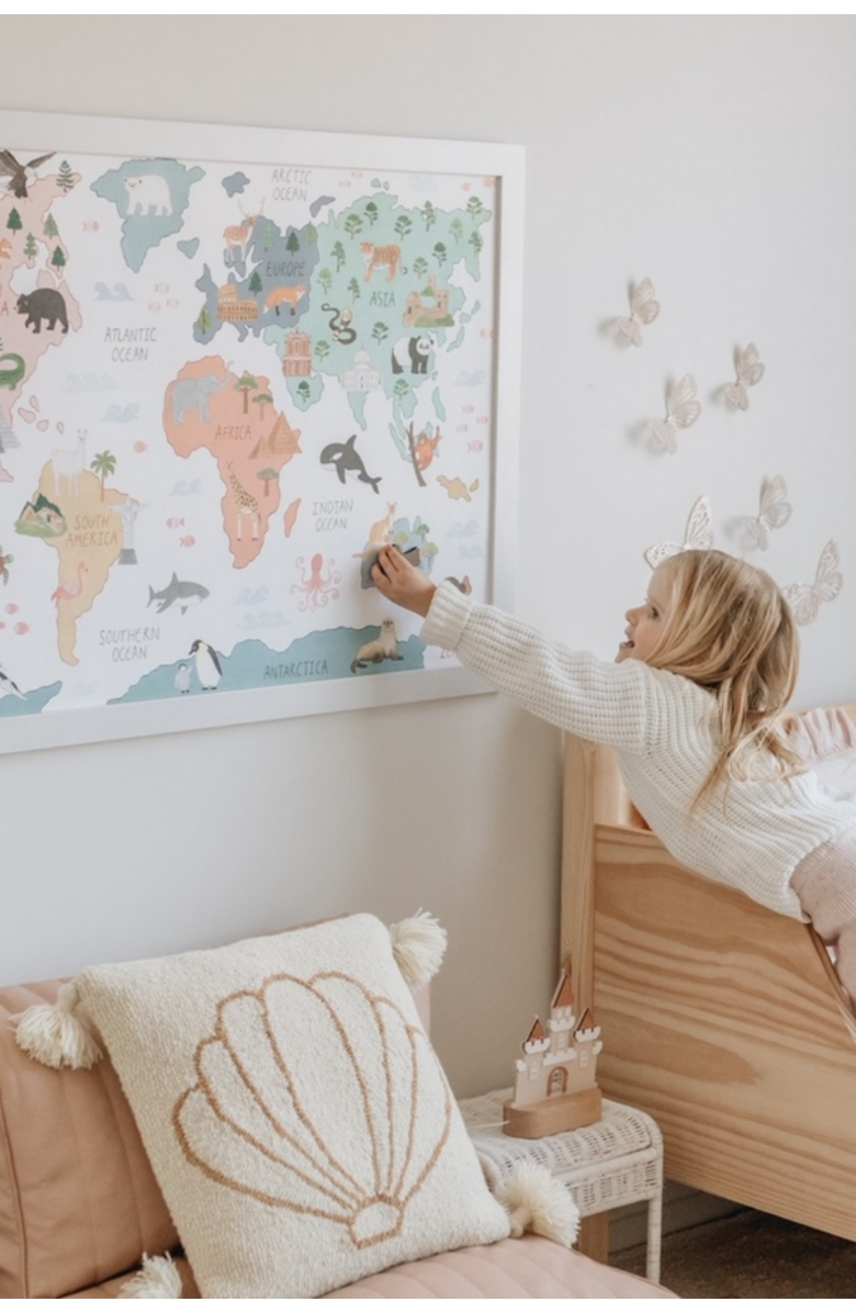 Mindful & Co Kids World Map Print, Alternate, color, World Map