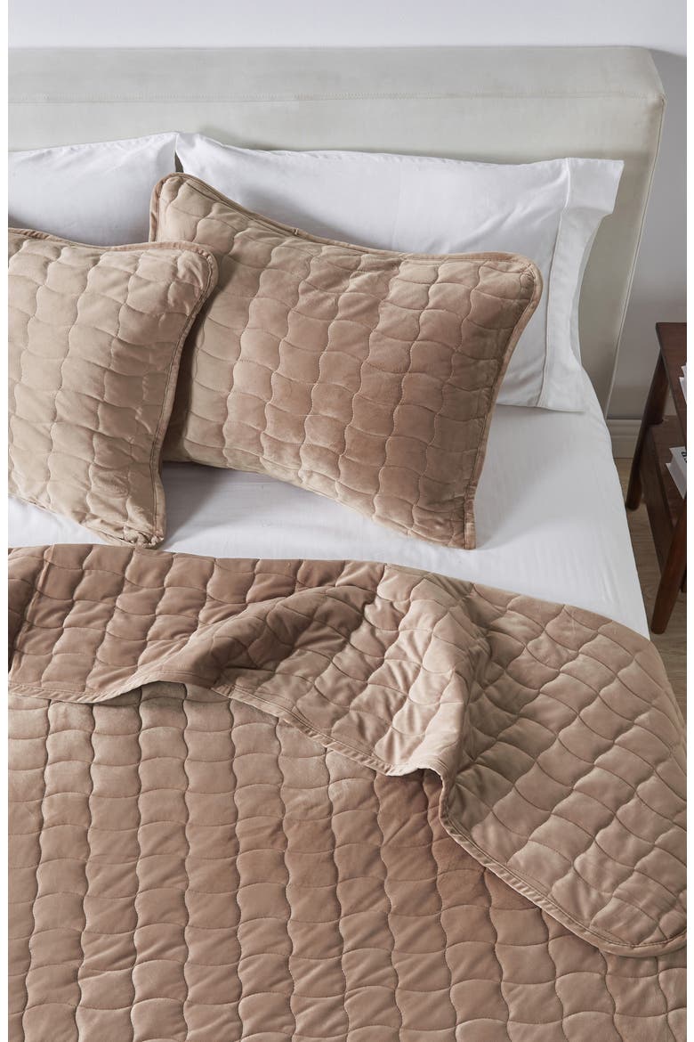 Velvet Box Stitch Quilt Set, Alternate, color, CAPPUCCINO