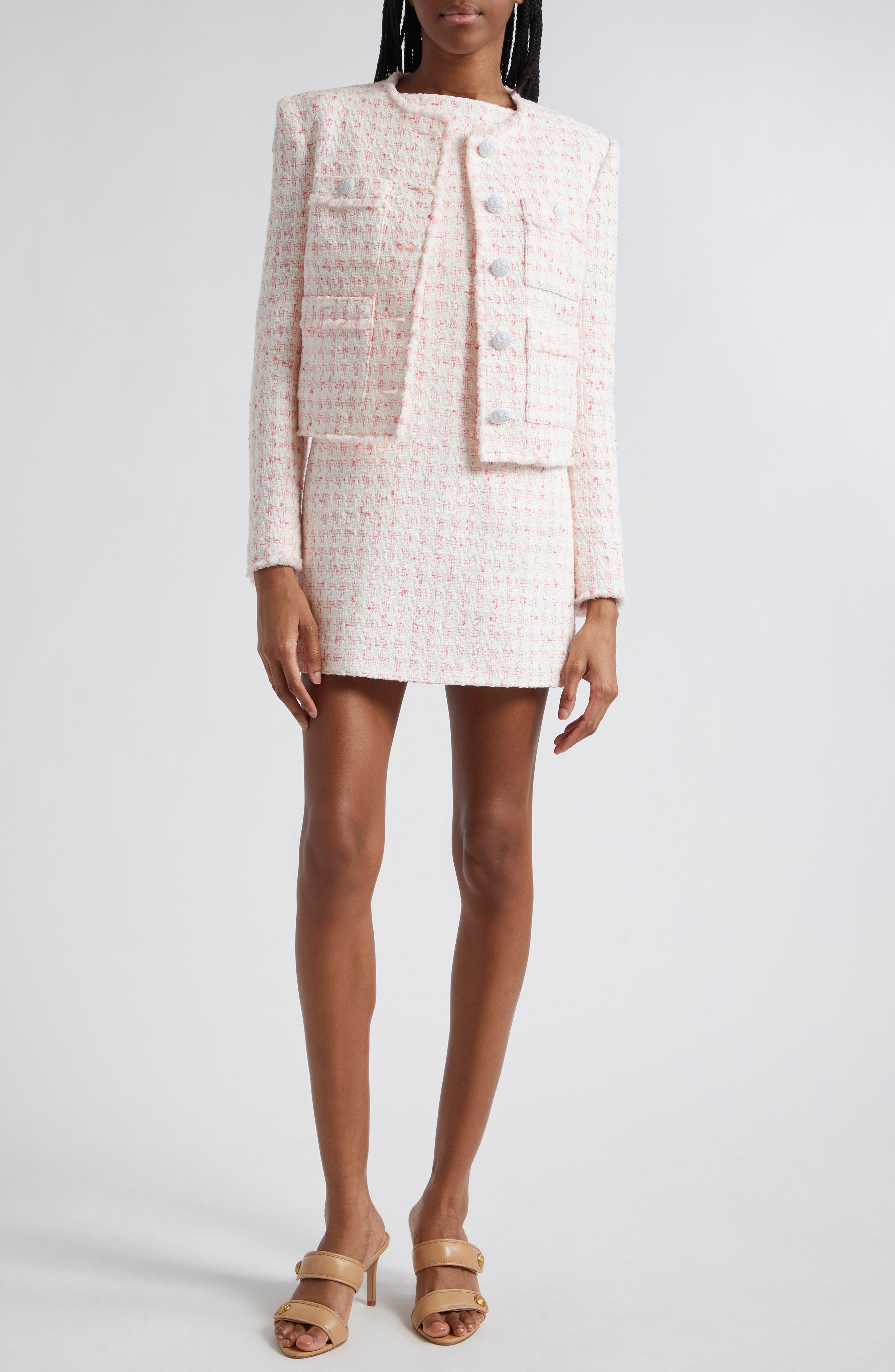 Xochi Cotton Blend Tweed Minidress - image 2