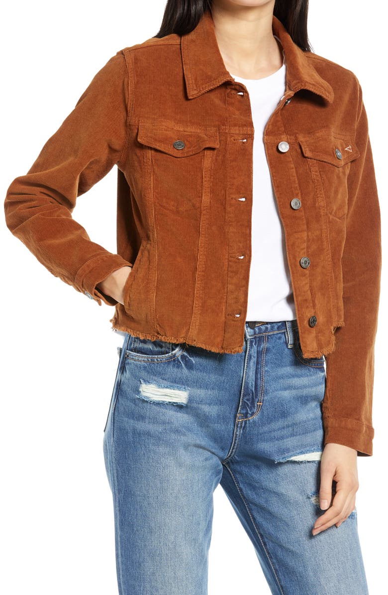 HIDDEN JEANS Crop Corduroy Jacket, Main, color,
